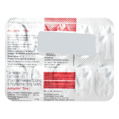 Jubiglim Trio 2 Tablet 10'S - Diabetes-Ant