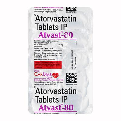 ATVAST 80 Tablet 10's - High Cholesterol-Dys