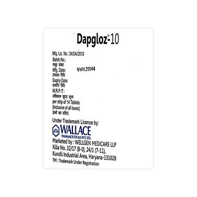 DAPGLOZ 10 Tablet 14's - Diabetes-Ant