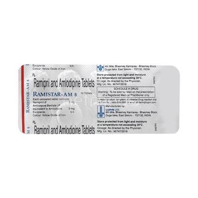 Ramistar AM 5/5mg Tablet 10'S - Hypertension-ACE