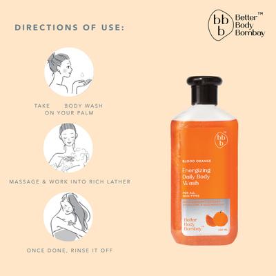 BBB Better Body Bombay Energizing Daily Body Wash- Blood Orange 300 ml - Shower Gels & Body Wash