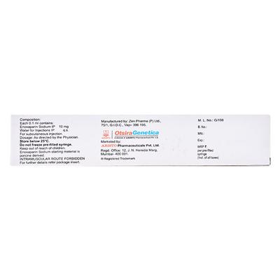 Enoxaflo 60mg Injection 0.6ml - Blood Clot-Ant