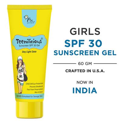 Fixderma Teenilicious Day Light Date SPF 30 Sunscreen Face Gel - Girls 60 ml - Face Sunscreen