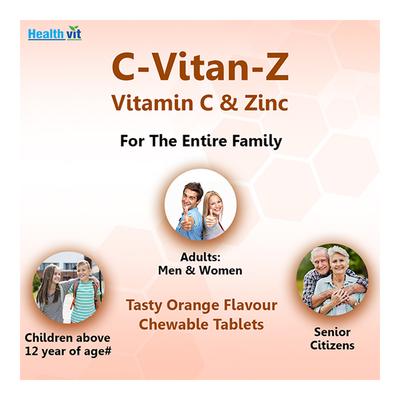 HealthVit C-Vitan-Z Vitamin C and Zinc Tablets 60's - Multi-Vitamins