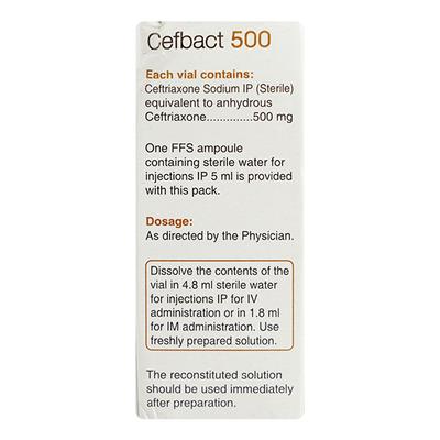 Cefbact 500mg Injection 1's - Bacterial Infections-Cep