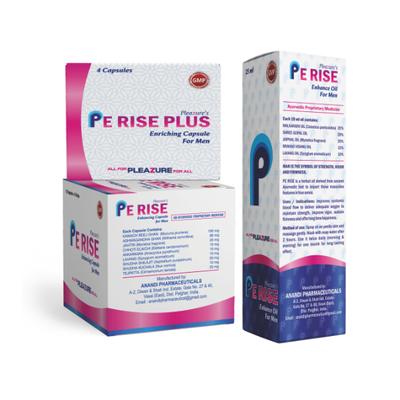 Pleazure's Pe Rise Enhancing Capsule 60s, Pe Rise Plus Ennriching Capsule 4s and Pe Rise Enhance Oil for Men 25ml 1's - Sexual Healthcare