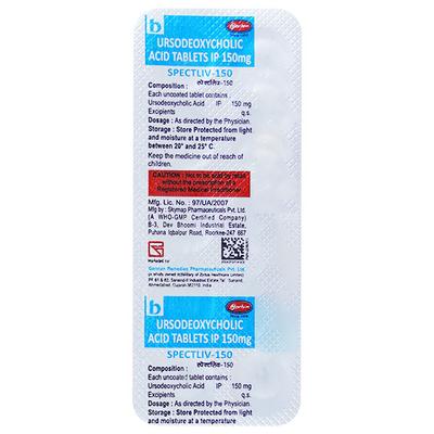 SPECTLIV 150 Tablet 10's - Cholelithiasis/Gall Stones