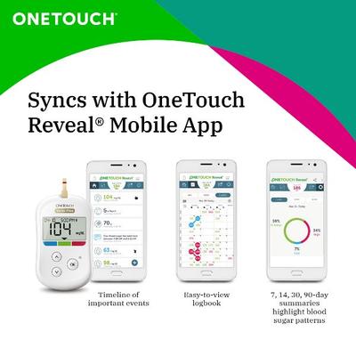 OneTouch Verio Flex Blood Glucose Monitoring System (Free 10 Test Strips + Lancing Device + 10 Lancets) - Blood Glucose Monitors/Strips