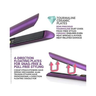 Alan Truman At-100 Tourmaline Ceramic Straightener - Purple 1's - Straighteners