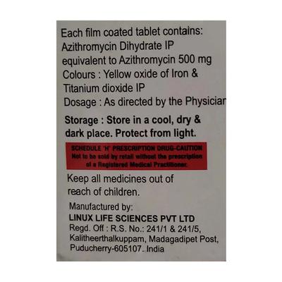 Macrozac 500mg Tablet 3'S - Bacterial Infections-Mac