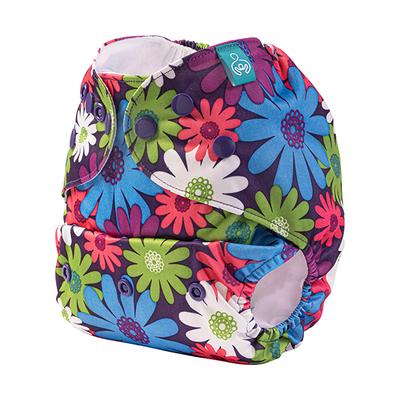 Bumberry Reusable Pocket Diaper with 1 Microfiber Insert - Purple Flowers - Diapers & Wipes