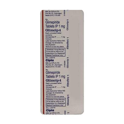 Glimcip 1mg Tablet 10'S - Diabetes-Ant