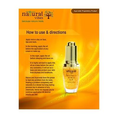Natural Vibes Ayurvedic Beauty Oil with 24K Gold Flakes 15 ml - Face Creams