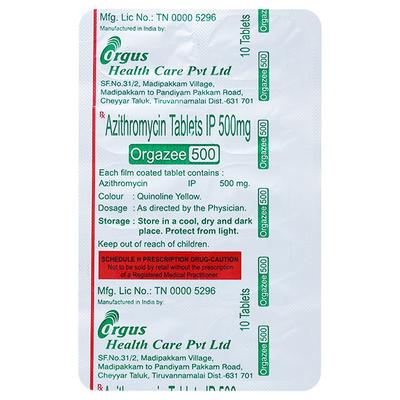 ORGAZEE 500 Tablet 10's - Bacterial Infections-Mac