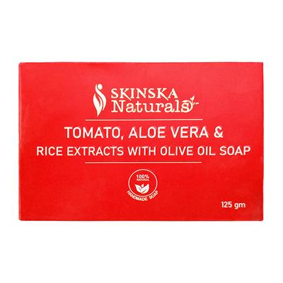 SKINSKA NATURALS TOMATO ALOE VERA & RICE EXTRACTS WITH OLIVE OIL Soap 125gm - Dry Skin-Emo