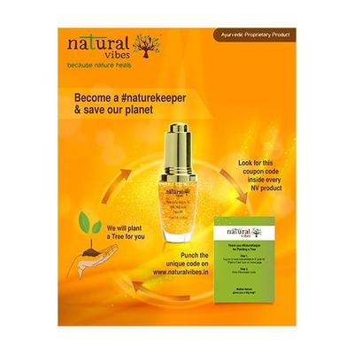 Natural Vibes Ayurvedic Beauty Oil with 24K Gold Flakes 15 ml - Face Creams