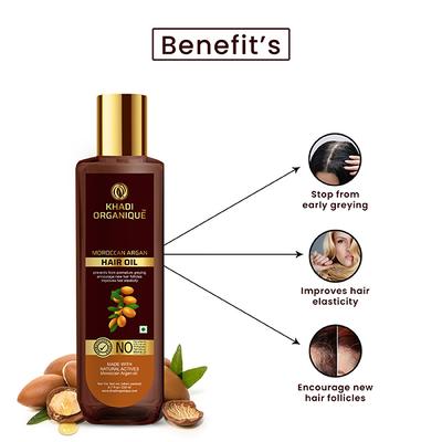 Khadi Organique Hair Oil - Moroccan Argan 200 ml - Personal Care (Ayush)