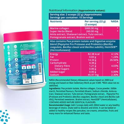 Chicnutrix Daily Collagen With Plant Protein - Mochaccino 330 gm - Hair & Skin