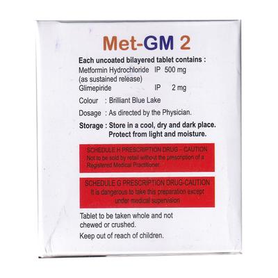 MET GM 2 Tablet 15's - Diabetes-Ant