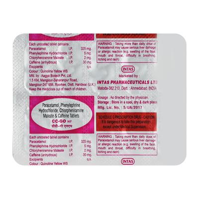 CC GO NF Tablet 10'S - Cough And Cold-Cou