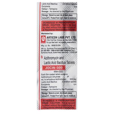 JOCIN 500 Tablet 3's - Bacterial Infections-Mac