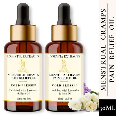 Essentia Extracts Cold Pressed Menstrual Cramp Pain Relief Oil (Pack of 2 x 15 ml) 1's - Creams/Oils/Lotions