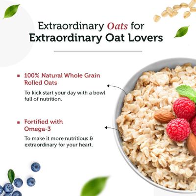 Neuherbs Omega Rolled Oats 400 gm - Omega Fish Oil Fatty Acids