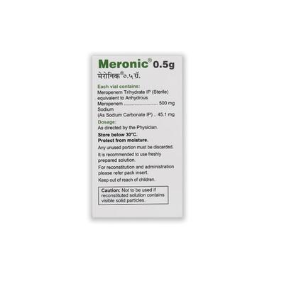 Meronic 0.5mg Injection 1'S - Bacterial Infections-OAB