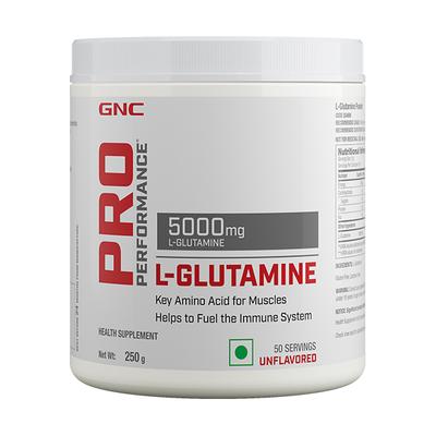 GNC Pro Performance L-Glutamine 5000 mg Powder - Unflavoured 250 gm - Workout Essentials