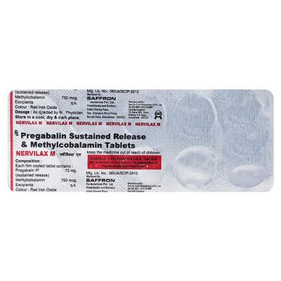 Nervilax M 75/750mcg Tablet 10'S - Neuropathic Pain-Dru