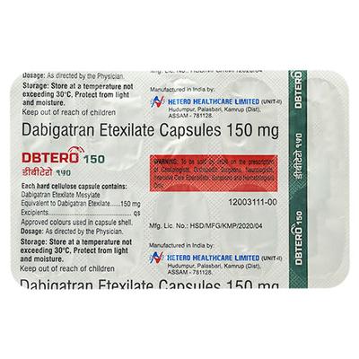 DBTERO 150mg Capsule 10's - Blood Clot-Ant