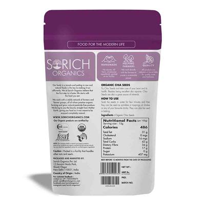 Sorich Organics USDA Certified Organic Chia Seeds 200 gm - Nutritional Bars