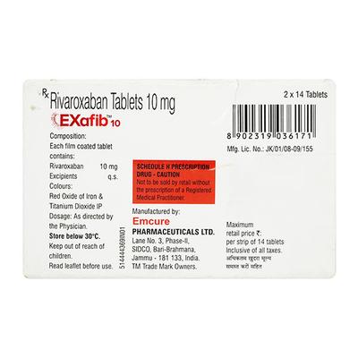 EXAFIB 10 Tablet 14's - Blood Clot-Ant