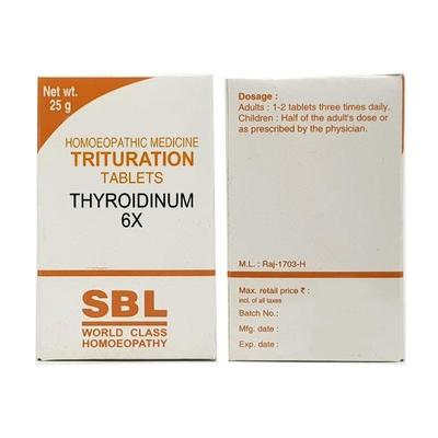 SBL Thyroidinum 6X Tablet 25 gm - Triturations (Homeo Tablets)