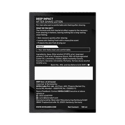 Nivea Men Deep Impact Comfort After Shave Lotion 100 ml - Aftershave Lotion