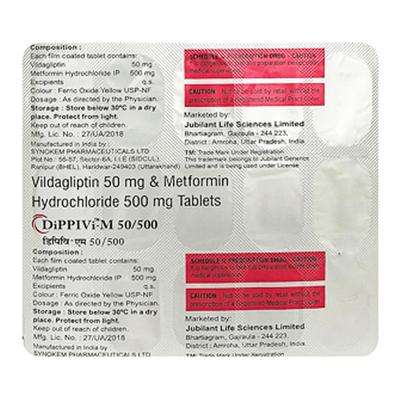 DIPPIVI M 50/500mg Tablet 15's - Diabetes-Ant