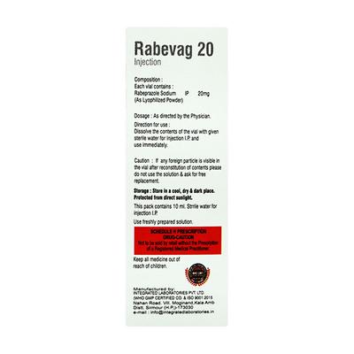 RABEVAG Injection 1's - Ulcer/Reflux/Flatulence-Aaa