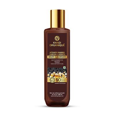 Khadi Organique Hair Cleanser - Activated Bamboo Charcoal & Keratin 200 ml - Personal Care (Ayush)