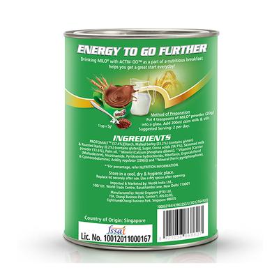 Nestle Milo Activ Go Health Drink Powder 400 gm (Tin) - Kids Nutrition