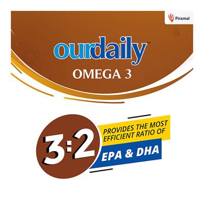 OurDaily Omega 3 Soft Gelatin Capsule 60's - Omega Fish Oil Fatty Acids