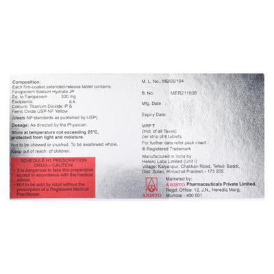 MERO O ER 300 Tablet 6's - Bacterial Infections-OAB