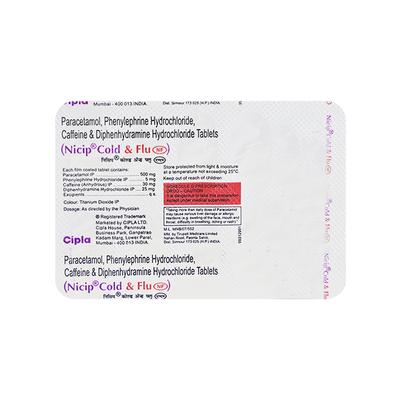 Nicip Cold & Flu Nf Tablet 10'S - Cough And Cold-Cou