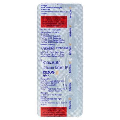 Rozon 5mg Tablet 10'S - High Cholesterol-Dys