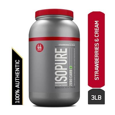 Isopure Zero Carb 100% Whey Protein Isolate Powder - Strawberries & Cream 3 lb - Whey Proteins