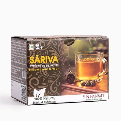 S N Pandit Sariva Tea Bags - Saffron 25's - Speciality Medicines
