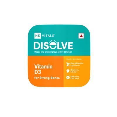 Healthkart HK Vitals Disolve Vitamin D Strips - Raspberry 30's - Multi-Vitamins