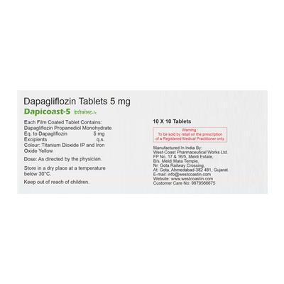 DAPICOAST 5 Tablet 10's - Diabetes-Ant