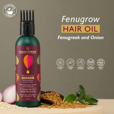 Manestream FenuGrow Hair Oil - Fenugreek & Onion 100 ml - Hair Oils