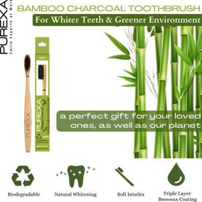 Purexa Oral Care Combo (Herbal Toothpaste 100 gm + Bamboo Toothbrush - Charcoal 3's) 1's - Toothpaste