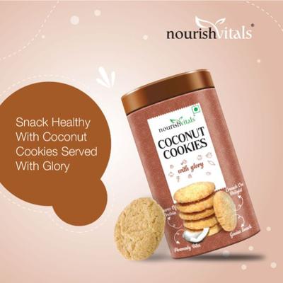 NourishVitals Cocount Cookies 120 gm - Nutritional Bars